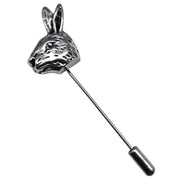 Bassin and Brown Hare Jacket Lapel Pin - Antique Silver