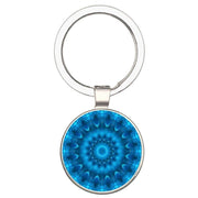 Bassin and Brown Kaleidoscope Flower Key Ring - Blue