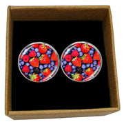 Bassin and Brown Mixed Berries Cufflinks - Red/Blue