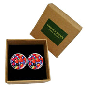 Bassin and Brown Mixed Berries Cufflinks - Red/Blue