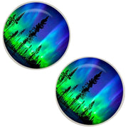 Bassin and Brown Northern Lights Cufflinks - Blue/Green