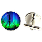 Bassin and Brown Northern Lights Cufflinks - Blue/Green