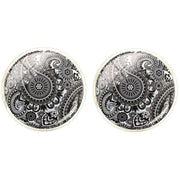 Bassin and Brown Paisley Cufflinks - Black/White