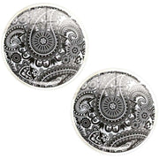 Bassin and Brown Paisley Cufflinks - Black/White