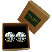 Bassin and Brown Panda Bears Cufflinks - Black/White