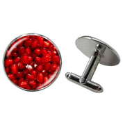 Bassin and Brown Pomegranite Fruit Cufflinks - Red