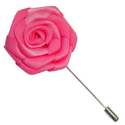 Bassin and Brown Rose Lapel Pin - Deep Pink