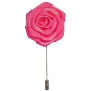 Bassin and Brown Rose Lapel Pin - Deep Pink