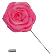 Bassin and Brown Rose Lapel Pin - Deep Pink