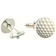 Bassin and Brown Round Golf Ball Cufflinks - White