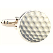 Bassin and Brown Round Golf Ball Cufflinks - White