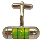 Bassin and Brown Spirit Level Cufflinks - Green/Silver