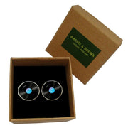 Bassin and Brown Vinyl Disc Cufflinks - Black