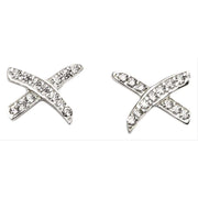 Beginnings Cubic Zirconia Kiss Earrings - Silver