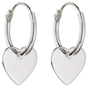 Beginnings Heart Assembled Hoop Earrings - Silver