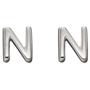 Beginnings N Initial Stud Earrings - Silver