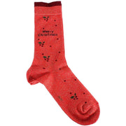 Burlington Merry Christmas Glitter Socks - Red/Burgundy