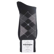 Burlington Preston Argyle Socks - Black/Grey/Dark Grey