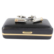 David Van Hagen 2-Tone Bullet Cufflinks - Silver/Gold