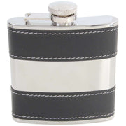 David Van Hagen 5oz Stainless Steel Centre Hip Flask - Black/Silver