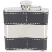 David Van Hagen 5oz Stainless Steel Centre Hip Flask - Black/Silver