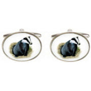 David Van Hagen Badger Image Cufflinks - Silver