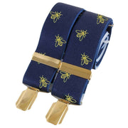 David Van Hagen Bee 35mm Clip Braces - Navy/Gold