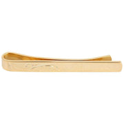 David Van Hagen Half Engraved Tie Slide - Gold