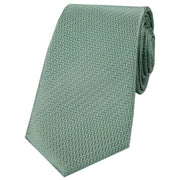 David Van Hagen Herringbone Silk Tie - Duck Egg Green