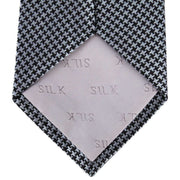 David Van Hagen Houndstooth Tie - Black/Silver