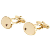 David Van Hagen Oval Ruby Cufflinks - Gold