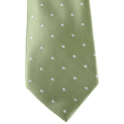 David Van Hagen Polka Dot Tie - Green/White