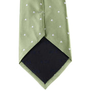 David Van Hagen Polka Dot Tie - Green/White