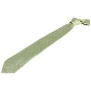 David Van Hagen Polka Dot Tie - Green/White