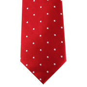 David Van Hagen Polka Dot Tie - Red/White