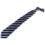 David Van Hagen Regimental Striped Tie - Navy/White/Lilac