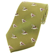 David Van Hagen Standing Woodcock Country Silk Tie - Country Green