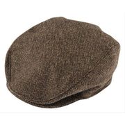 Dents Abraham Moon Tweed Flat Cap - Chocolate Brown