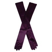 Dents Long Satin Shoulder Length Evening Gloves - Amethyst Purple