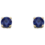 Elements Gold September Birthstone Stud Earrings - Dark Blue/Gold