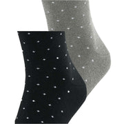 Esprit Fine Dot 2 Pack Socks - Black