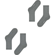 Esprit Fine Dot 2 Pack Socks - Light Grey Mel