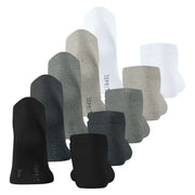 Esprit Solid Mix 5 Pack Sneaker Socks - Black/Grey -