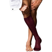 Falke No4 Pure Silk Knee High Socks - Barolo Red