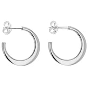 KJ Beckett Flat Graduated Hoop Earrings - Silver