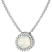 KJ Beckett October Birthstone Opal Necklace - Silver