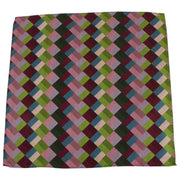 Knightsbridge Neckwear Diamond Silk Pocket Square - Green/Multi-colour