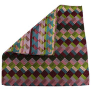 Knightsbridge Neckwear Diamond Silk Pocket Square - Green/Multi-colour