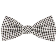 Knightsbridge Neckwear Dogtooth Checked Silk Bow Tie - Black/White