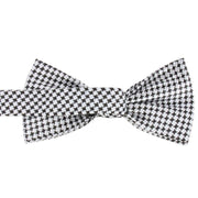 Knightsbridge Neckwear Dogtooth Checked Silk Bow Tie - Black/White